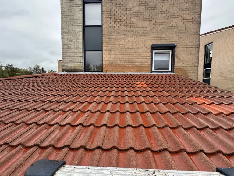 Gereinigd en geïmpregneerd rood pannendak in Warnsveld door Dakdekker Specialist Apeldoorn